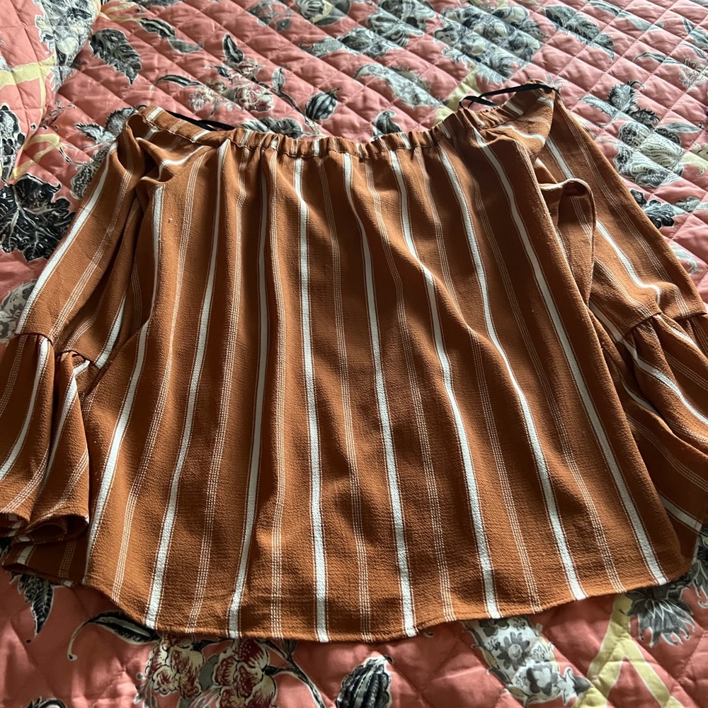 Orange and white shirt